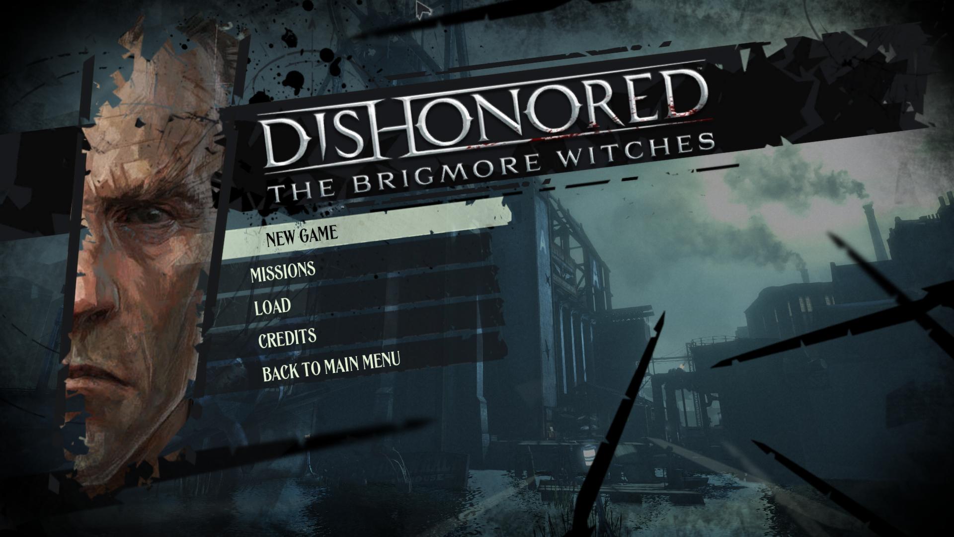 Выйди в главное меню игры. Dishonored 1 Интерфейс. Dishonored 2 главное меню. Dishonored the Brigmore Witches. Игровое меню игры.